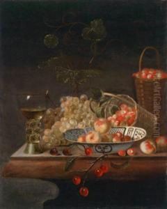 Ein Stilllebenvon Trauben by Barend or Bernardus van der Meer