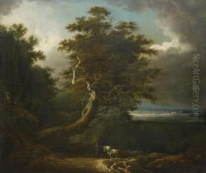 Waldweg Mitpferdegespann by Jan Vermeer Van Delft