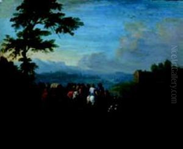 Convoi De Paysans Dans Un Paysage - view 1