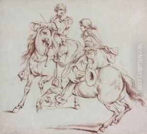 Deux Cavaliers by Adam Frans van der Meulen