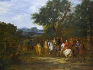 The Prince Conde With The Army Of Louis Xiv On Campaign, Possibly The Taking Of Salins
