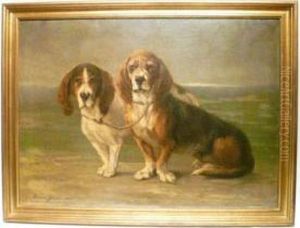 Deux Bassets by Edmond Van Der Meulen