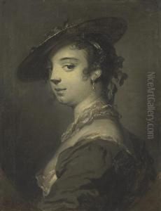 Portrait Of A Young Lady, Bust-length by Frans Van Der Mijn