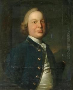 Portrait Of Agentleman Head And Shoulders Wearing A Blue Coat