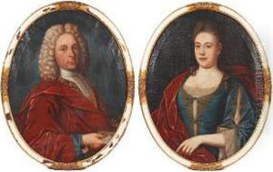 Portrait Of A Lady, And A Companion Portraitof A Gentleman A Pair Portrait Of A Lady, And A Companion Portraitof A Gentleman A Pair