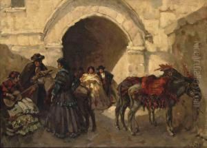 Festivities In A Spanish Village by Willem Van Der Nat