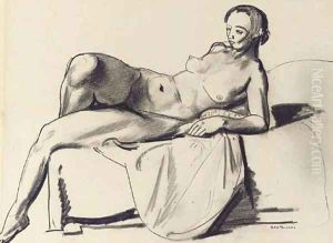 Nude Study, Classic on a Couch by George Wesley Bellows
