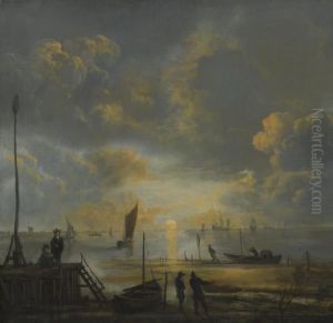 A Coastal Landscape At Dusk by Aert van der Neer