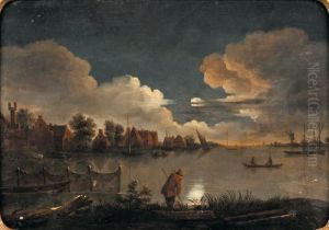 Village Fluvial Au Clair De Lune