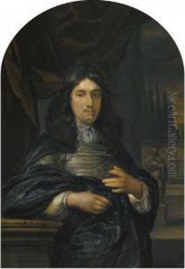 Portrait Of A Gentleman Leaning On A Balustrade