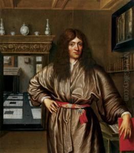 A Gentleman In His Study With Finely by Eglon Hendrick Van Der Neer