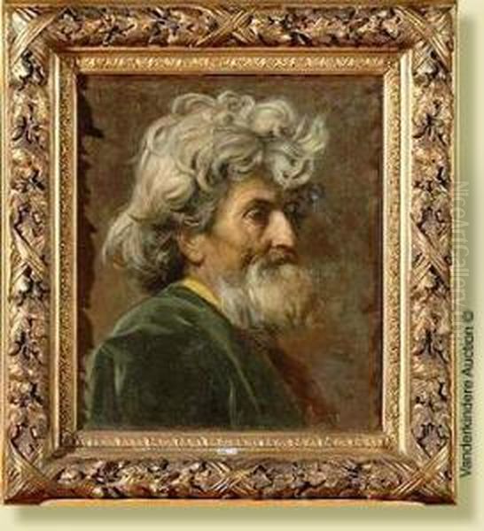 Huilesur Toile "ricco Il Vecchio". Signe En Bas A Droite P.vd.ouderaa Etdate Roma 1868. Ecole Belge. Dim.: 46x39,5 Cm. - view 1