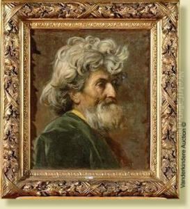 Huilesur Toile "ricco Il Vecchio". Signe En Bas A Droite P.vd.ouderaa Etdate Roma 1868. Ecole Belge. Dim.: 46x39,5 Cm.
