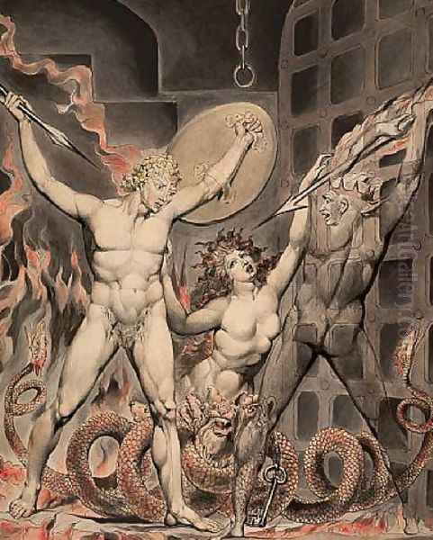 Satan, Sin, and Death- Satan Comes to the Gates of Hell - view 1
