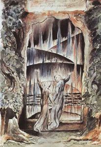Dante and Virgil at the Gates of Hell (Illustration to Dante's Inferno) by William Blake