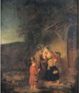 Abraham Chassant Agar Et Ismael by Karel van der Pluym