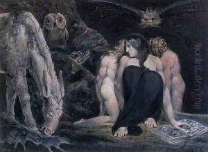 Hecate Or The Three Fates 1795 by William Blake