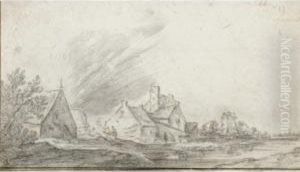 Landscape With Cottages By A Stream