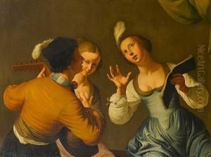 A Musical Company by Albert Jansz. Van Der Schoor