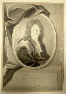 Mannliches Halbportrait En Face Im Oval by Dominicus Van der Smissen