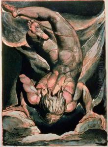 The First Book of Urizen- Man floating upside down, 1794 by William Blake