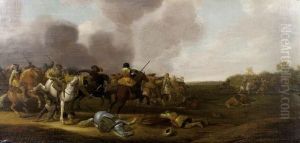 Bataille De Cavaliers by Jan Jacobsz. Van Der Stoffe