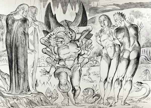The Six Footed Serpent Attacking Agnolo Brunelleschi, illustration from 'The Divine Comedy' - view 1