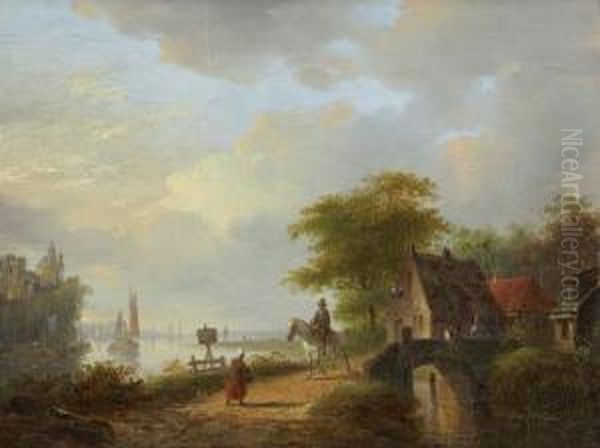 Landschaft Mit Dorf Und Brucke - view 1