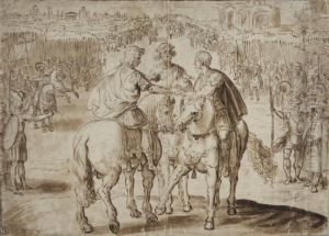 Le Triumvirat, Marc Antoine, Octave Et Lepide by Jan van der Straet