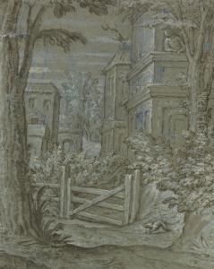 A Wooded Path Near A Country House by Jan van der Straet