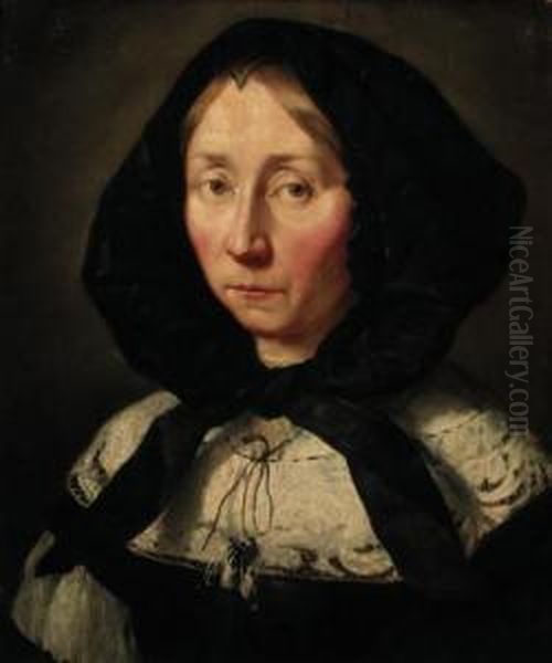 Portrait Of A Lady, Bust-length, In Widow's Weeds - view 1