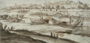 Barques Amarrees Sur Une Berge En Italie