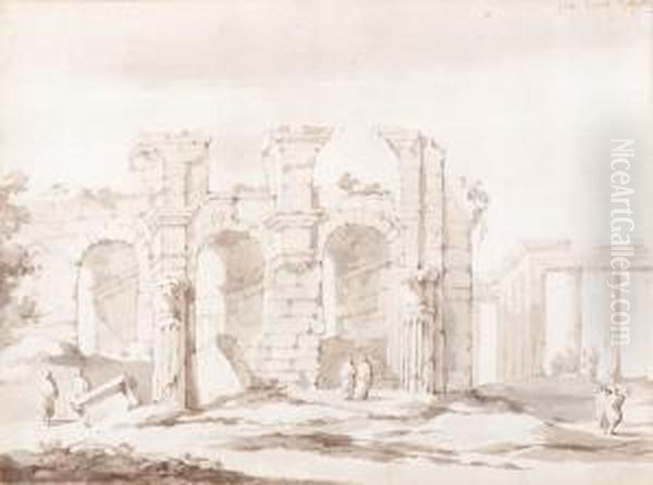 Figures By Ruins - view 1