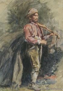 The Violinist by Petrus van der Velden