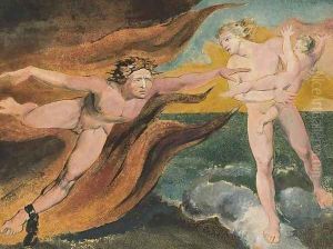 The Good and Evil Angels struggling for possession of a child by William Blake