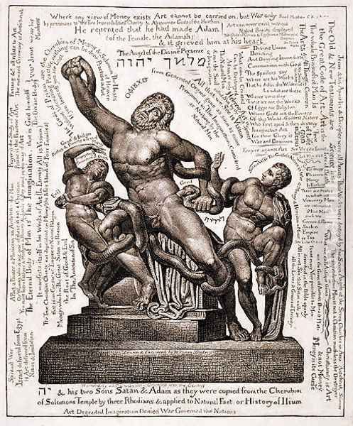 The Laocoon as Jehovah with Satan and Adam, c.1820 - view 1