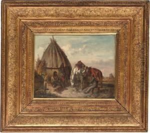 Guarding The Prisoners by Adolf van der Venne