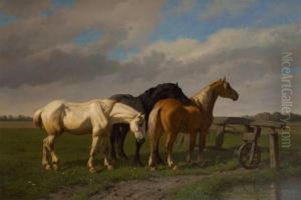 Chevaux Dans La Prairie - view 1