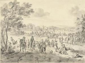 An Army Encampment by Jan Vincentz Van Der Vinne