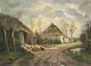 Heimkehrender Hirte Mit Seiner Schafherde by Willem van der Vliet
