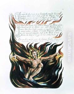 America a Prophecy, 'Thus wept the Angel voice', the emergence of Orc by William Blake