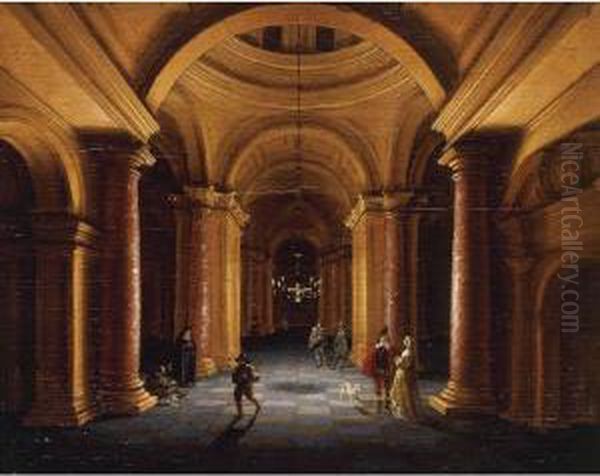 Figures In A Domed Interior - view 1