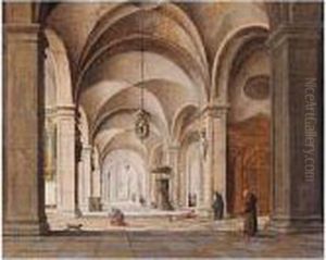 The Interior Of A Classical Church by Jan van Vucht