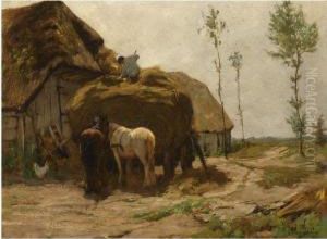 The Provisioning Of The Hayloft by Hermann Johannes Van Der Weele