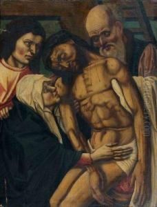 Deposition Du Christ Avec La Vierge Et Saint Christophe by Rogier van der Weyden