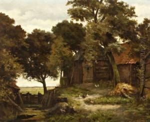 Schuur Tussen Bomen Aan De Sloot