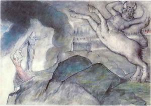 Inferno, Canto XII, 12-28, The Minotaur (Seventh Circle) by William Blake