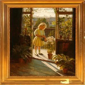 A Little Girl On Abalcony