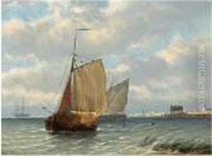 Shipping Off The Coast by W.A. van Deventer