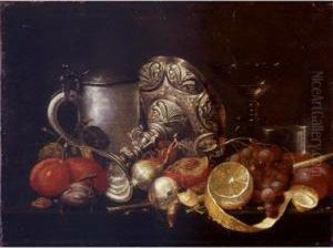 Still Life With A Pipe And Tumbler by Guilliam van Deynum